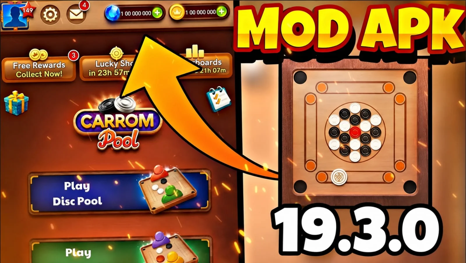 Carrom Pool APK Gameplay, Board and Auto Play Mode
